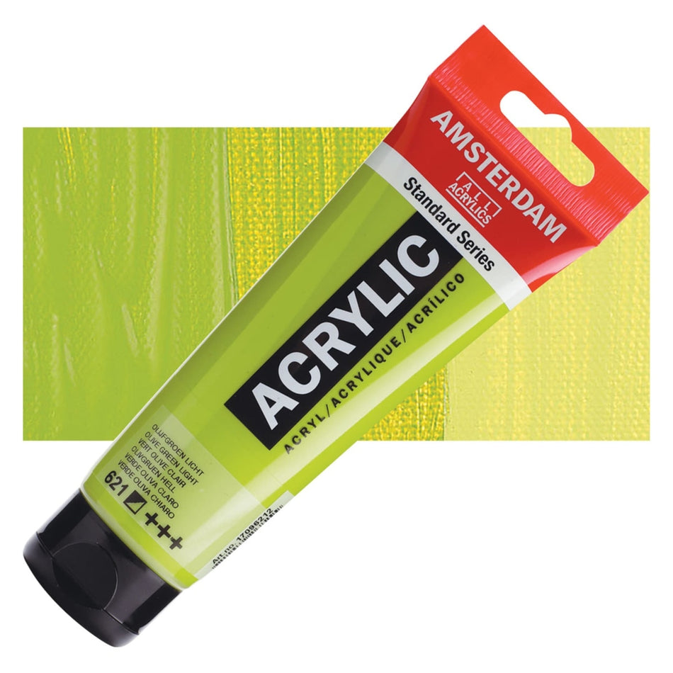 Royal Talens 00643-7073 Amsterdam Standard Series Acrylic - Olive Green Light, 120 ml Tube