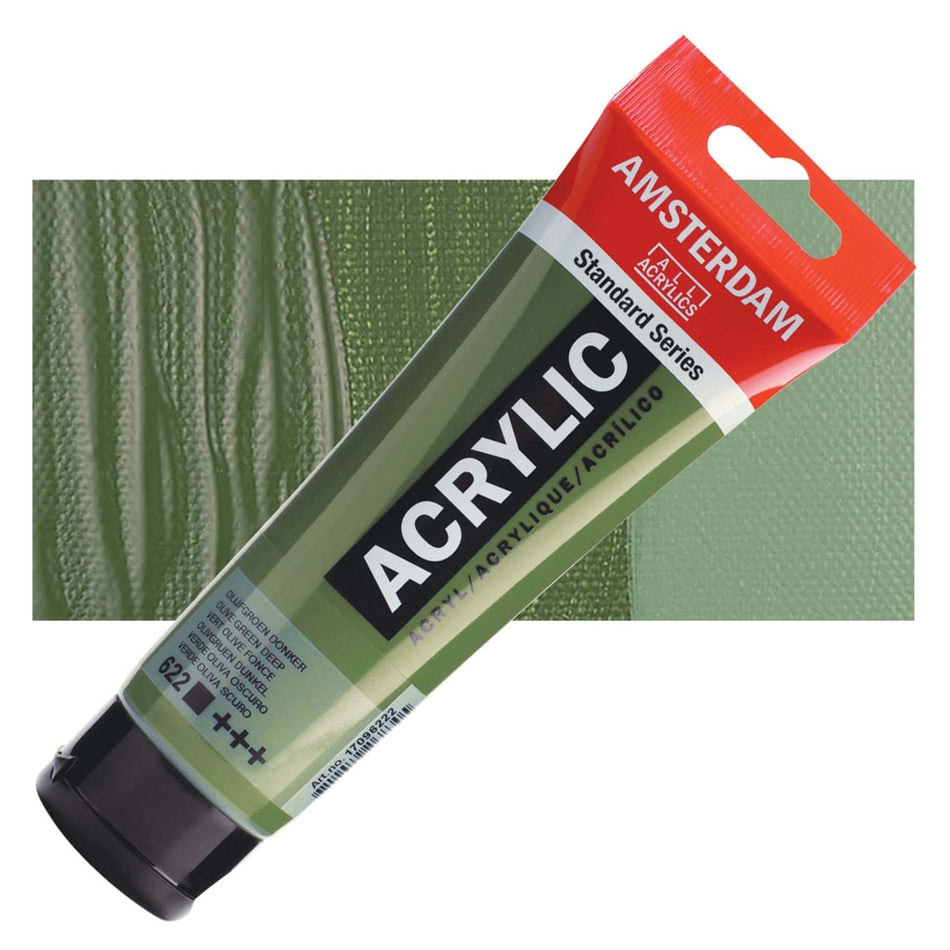 Royal Talens 00643-7083 Amsterdam Standard Series Acrylic - Olive Green Deep, 120 ml Tube