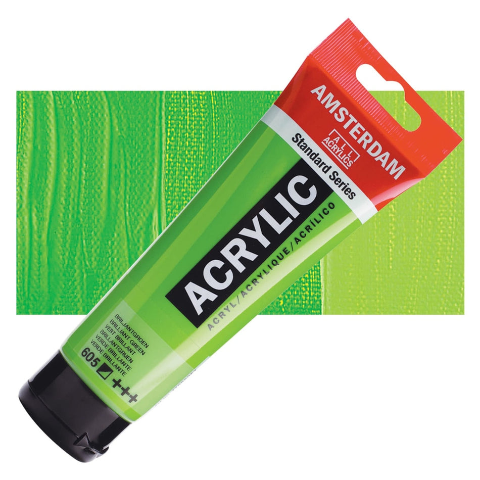 Royal Talens 00643-7473 Amsterdam Standard Series Acrylic - Brilliant Green, 120 ml Tube
