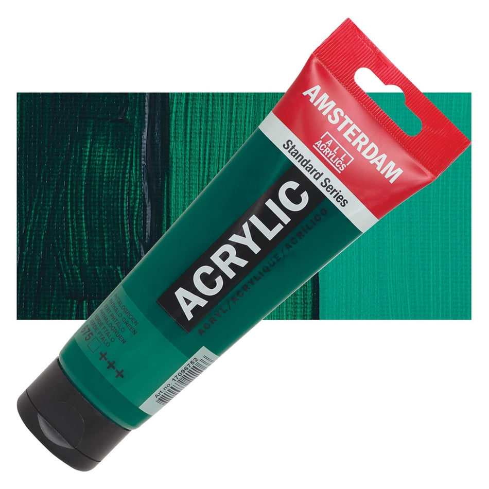 Royal Talens 00643-7803 Amsterdam Standard Series Acrylic - Phthalo Green, 120 ml Tube