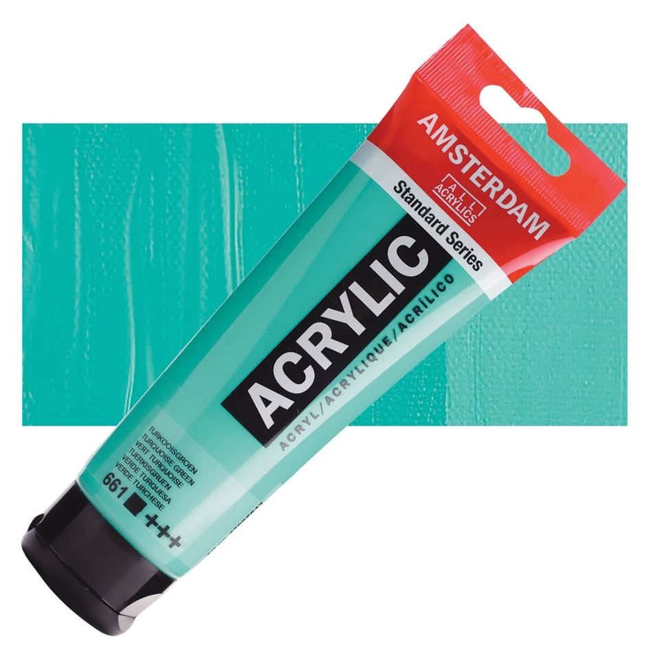 Royal Talens 00643-7913 Amsterdam Standard Series Acrylic - Turquoise Green, 120 ml Tube