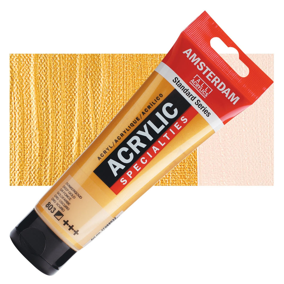 Royal Talens 00643-9123 Amsterdam Standard Series Acrylic - Deep Gold, 120 ml Tube