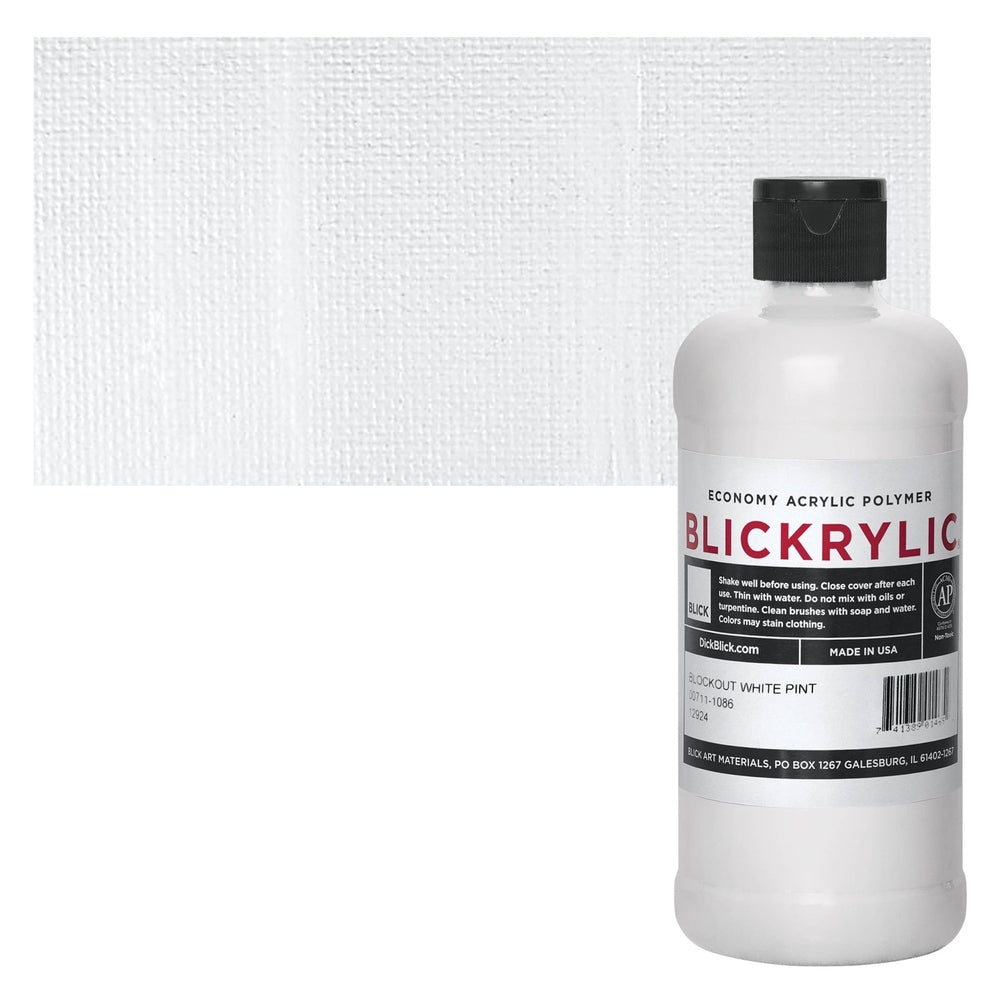 Blick Art Materials 00711-1086 Blickrylic Economy Acrylic Polymer - Blockout White, Pint