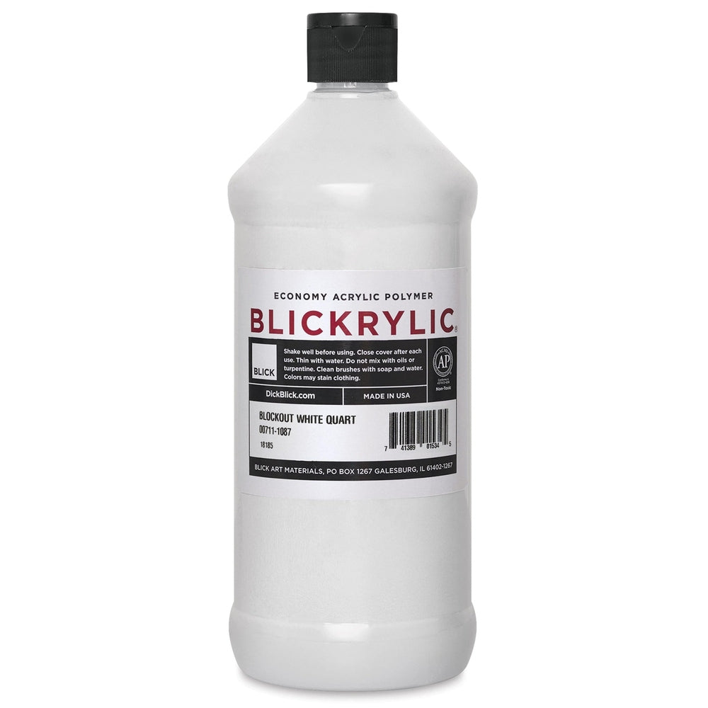 Blick Art Materials 00711-1087 Blickrylic Economy Acrylic Polymer - Blockout White, Quart