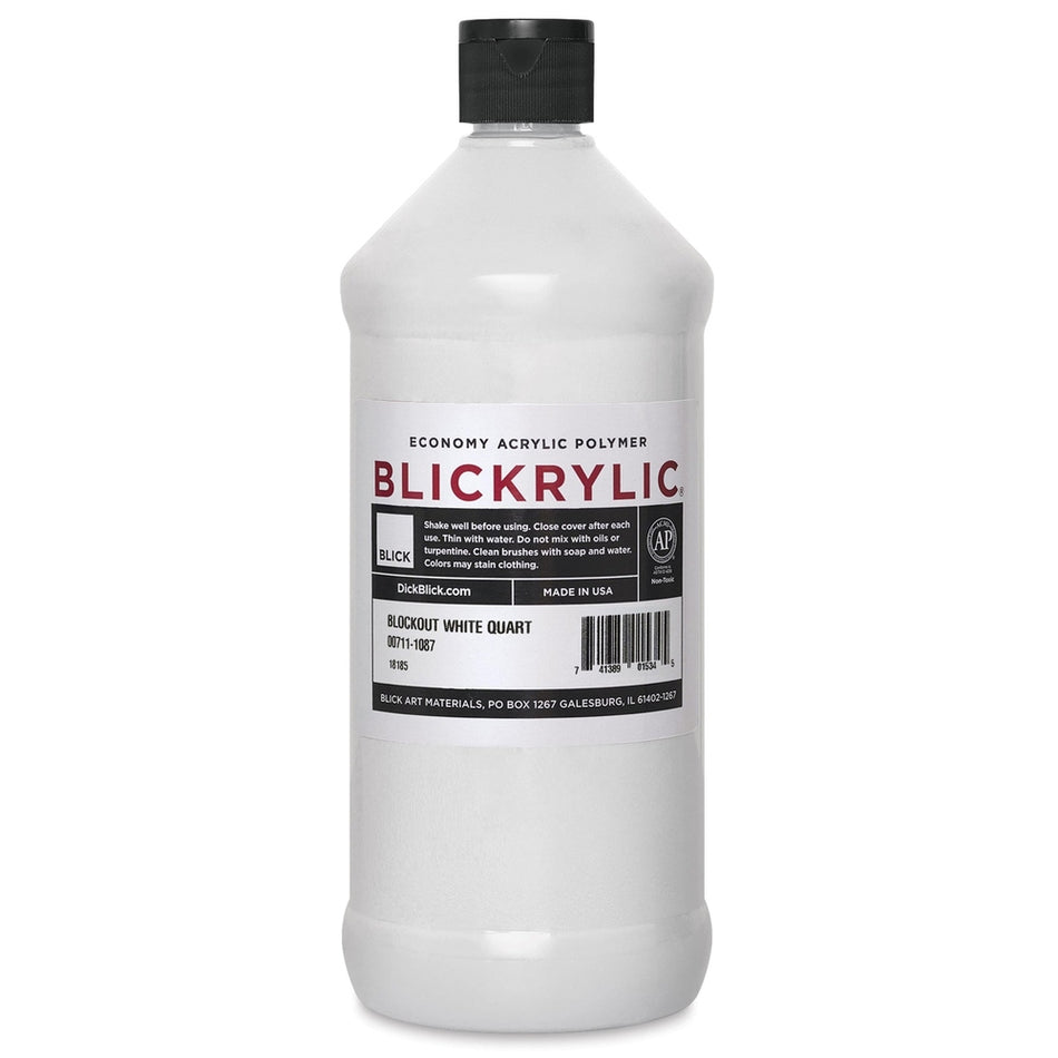 Blick Art Materials 00711-1087 Blickrylic Economy Acrylic Polymer - Blockout White, Quart