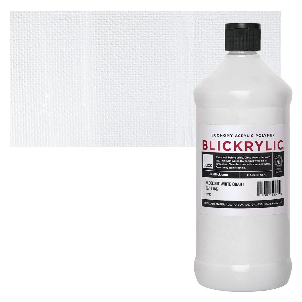 Blick Art Materials 00711-1087 Blickrylic Economy Acrylic Polymer - Blockout White, Quart