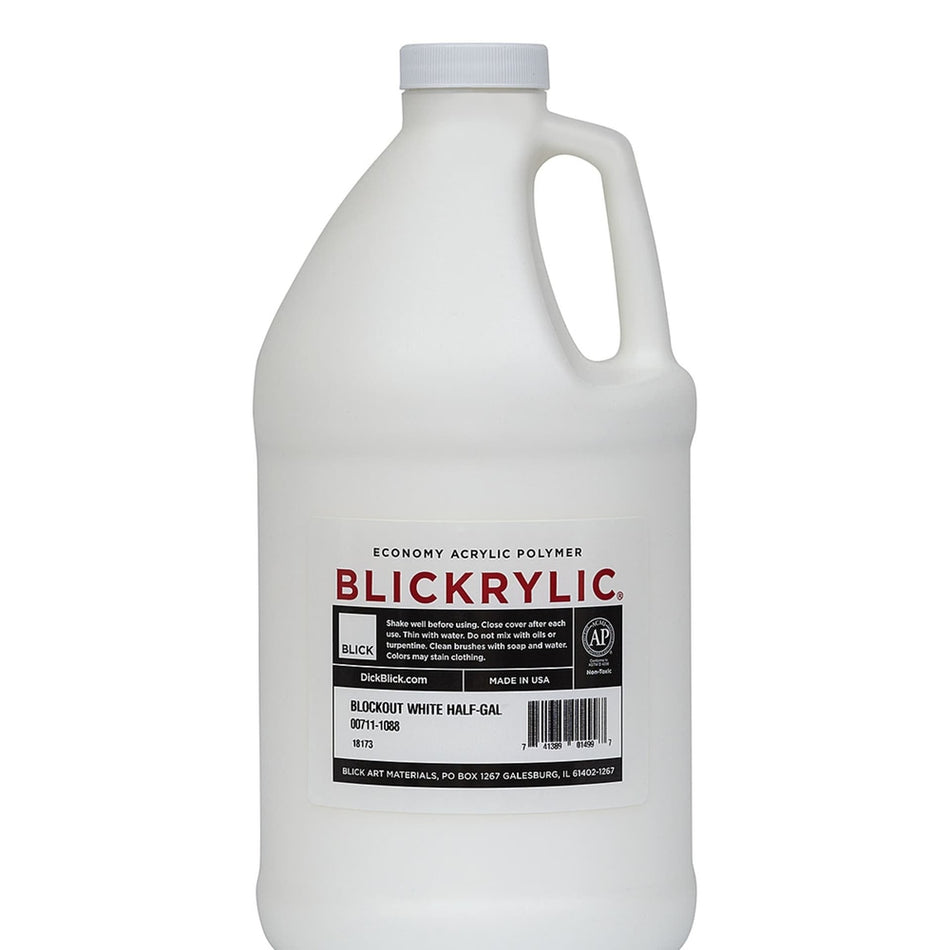 Blick Art Materials 00711-1088 Blickrylic Economy Acrylic Polymer - Blockout White, Half Gallon
