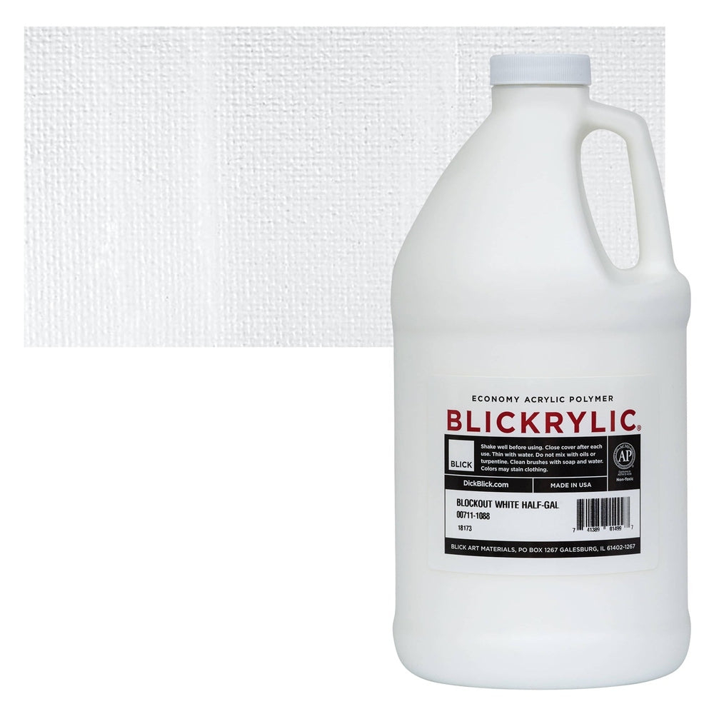 Blick Art Materials 00711-1088 Blickrylic Economy Acrylic Polymer - Blockout White, Half Gallon