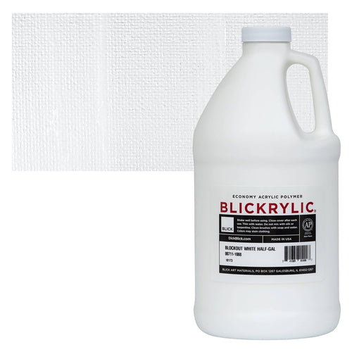 Blick Art Materials 00711-1088 Blickrylic Economy Acrylic Polymer - Blockout White, Half Gallon