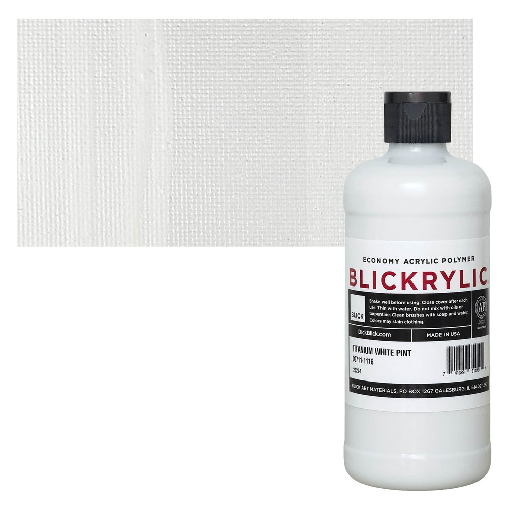 Blick Art Materials 00711-1116 Blickrylic Economy Acrylic Polymer - Titanium White, Pint