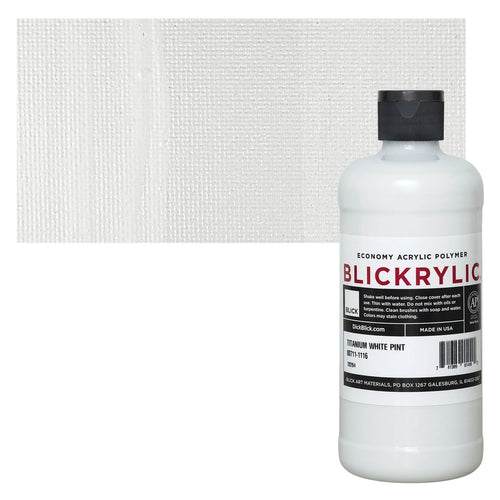 Blick Art Materials 00711-1116 Blickrylic Economy Acrylic Polymer - Titanium White, Pint