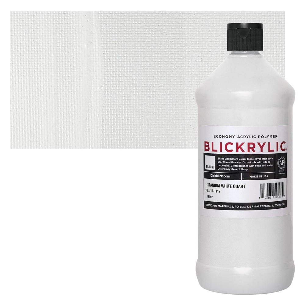 Blick Art Materials 00711-1117 Blickrylic Economy Acrylic Polymer - Titanium White, Quart