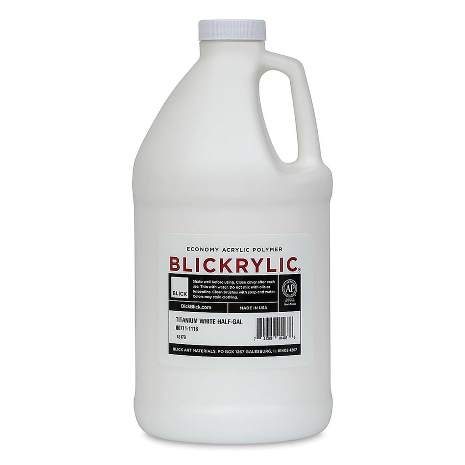 Blick Art Materials 00711-1118 Blickrylic Economy Acrylic Polymer - Titanium White, Half Gallon