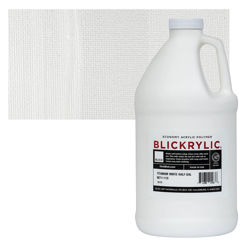 Blick Art Materials 00711-1118 Blickrylic Economy Acrylic Polymer - Titanium White, Half Gallon