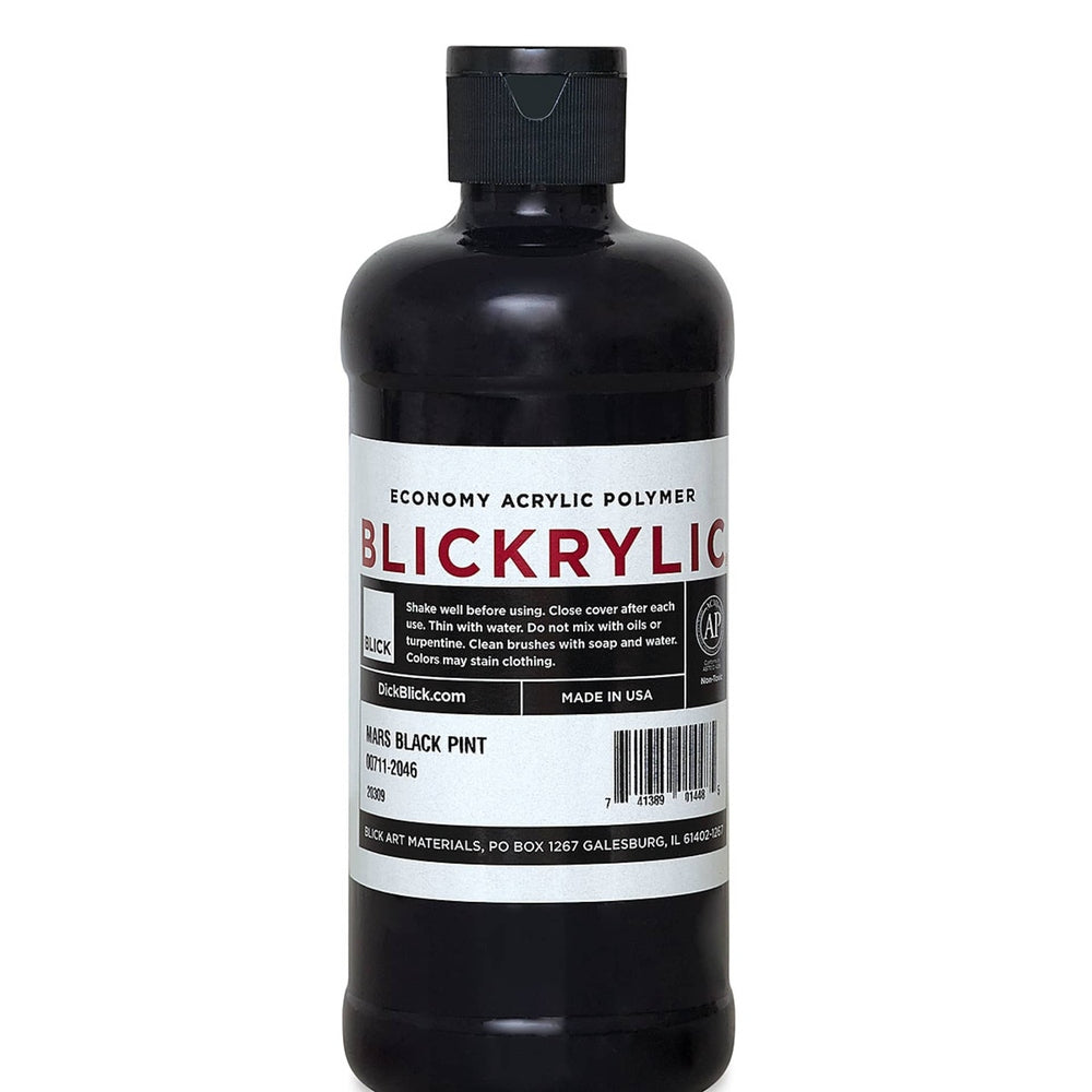 Blick Art Materials 00711-2046 Blickrylic Economy Acrylic Polymer - Mars Black, Pint