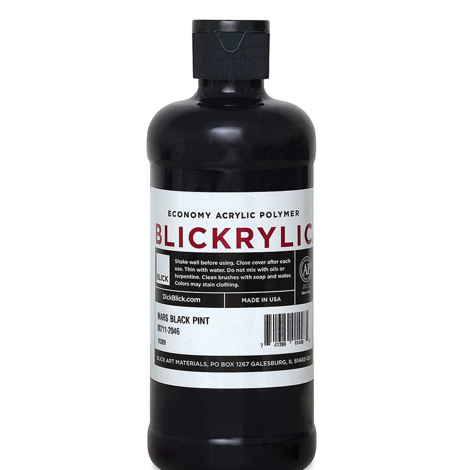 Blick Art Materials 00711-2046 Blickrylic Economy Acrylic Polymer - Mars Black, Pint