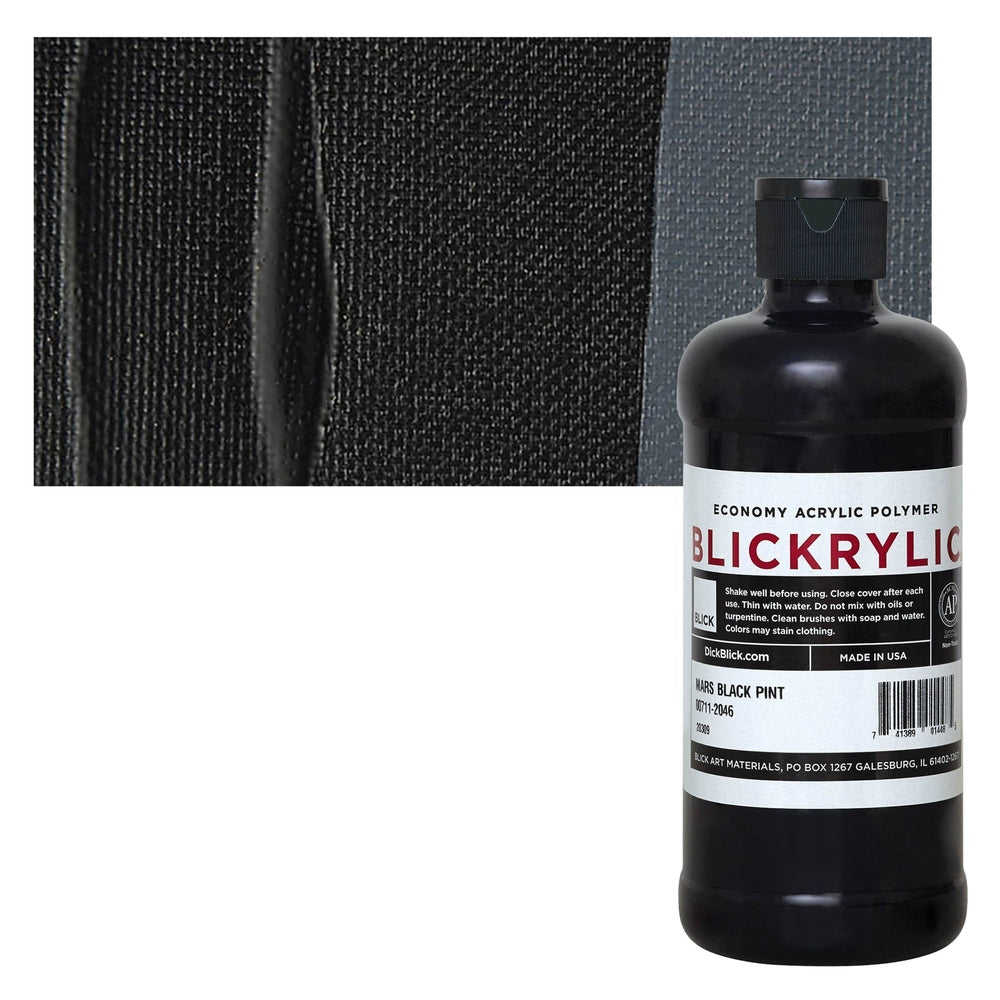 Blick Art Materials 00711-2046 Blickrylic Economy Acrylic Polymer - Mars Black, Pint
