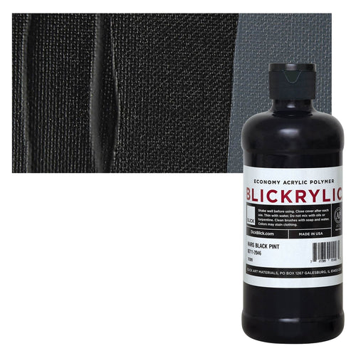 Blick Art Materials 00711-2046 Blickrylic Economy Acrylic Polymer - Mars Black, Pint