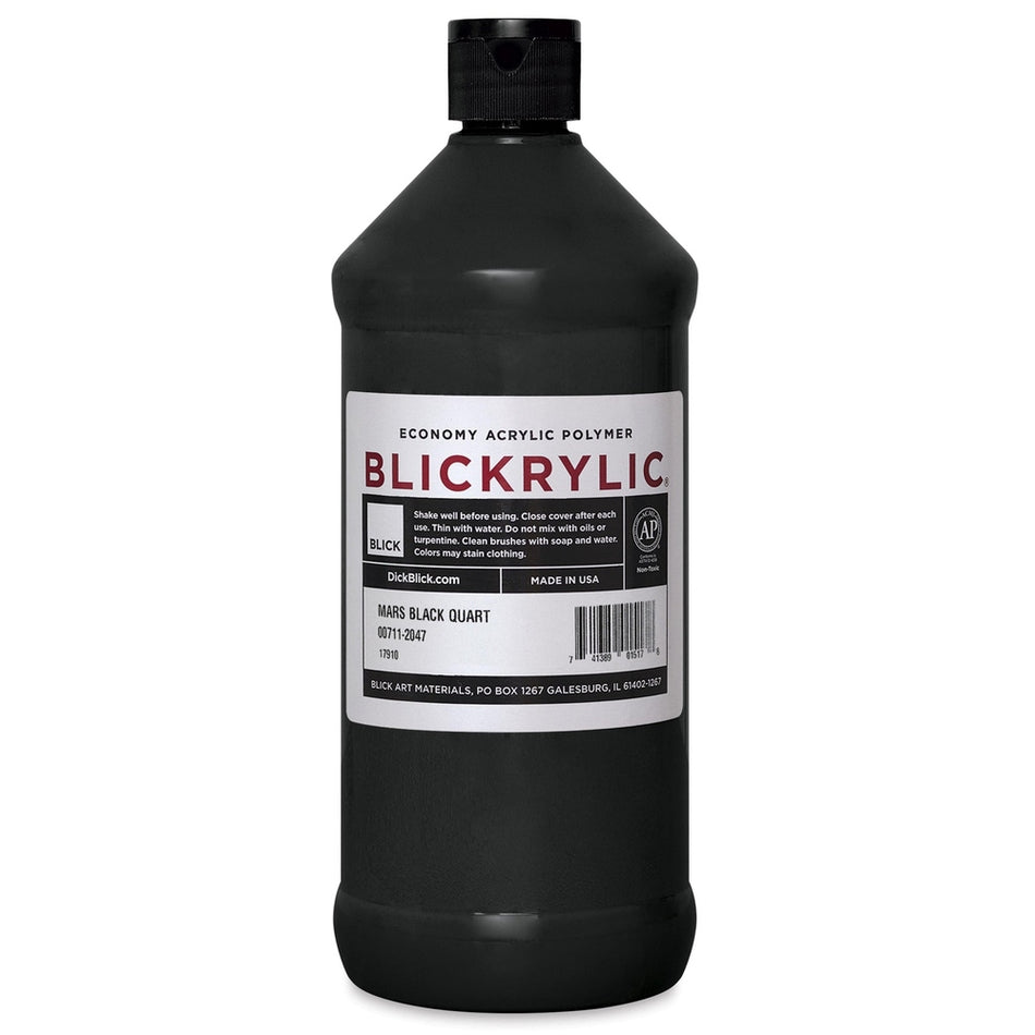 Blick Art Materials 00711-2047 Blickrylic Economy Acrylic Polymer - Mars Black, Quart