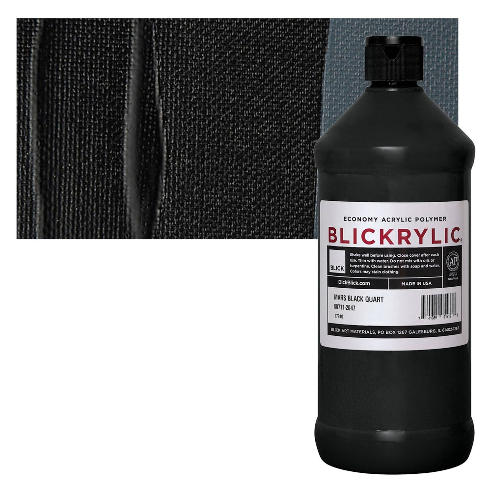 Blick Art Materials 00711-2047 Blickrylic Economy Acrylic Polymer - Mars Black, Quart