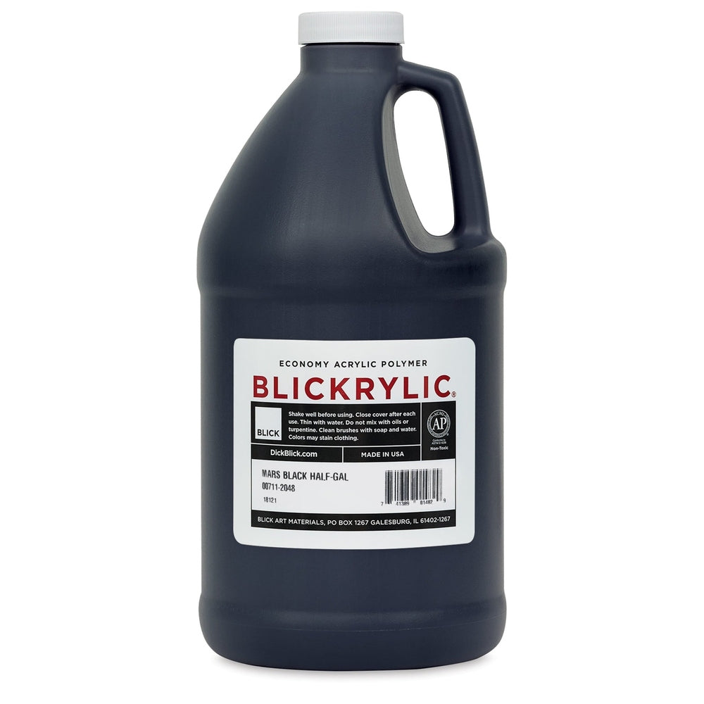 Blick Art Materials 00711-2048 Blickrylic Economy Acrylic Polymer - Mars Black, Half Gallon
