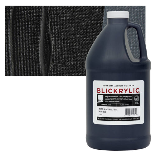 Blick Art Materials 00711-2048 Blickrylic Economy Acrylic Polymer - Mars Black, Half Gallon