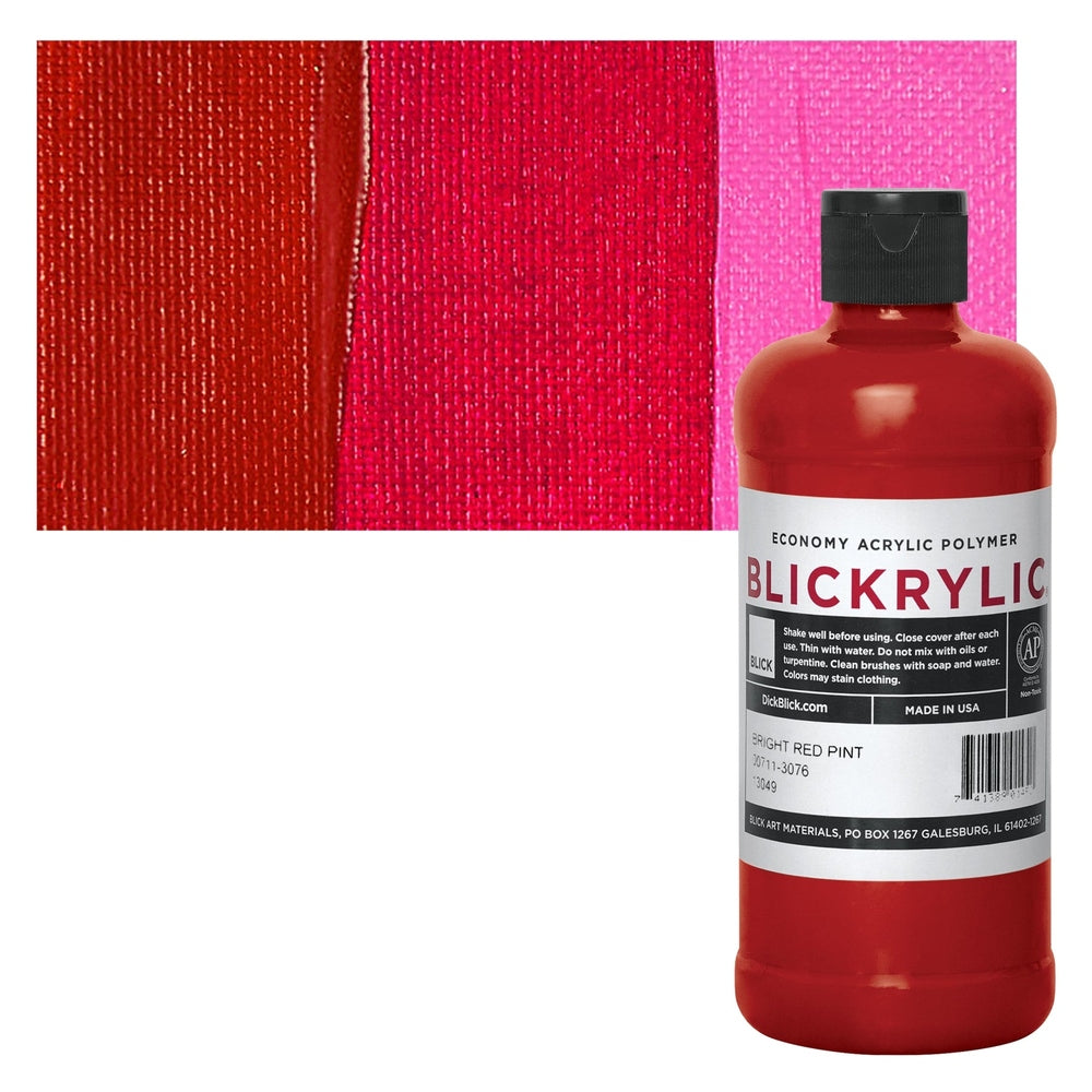 Blick Art Materials 00711-3076 Blickrylic Economy Acrylic Polymer - Bright Red, Pint