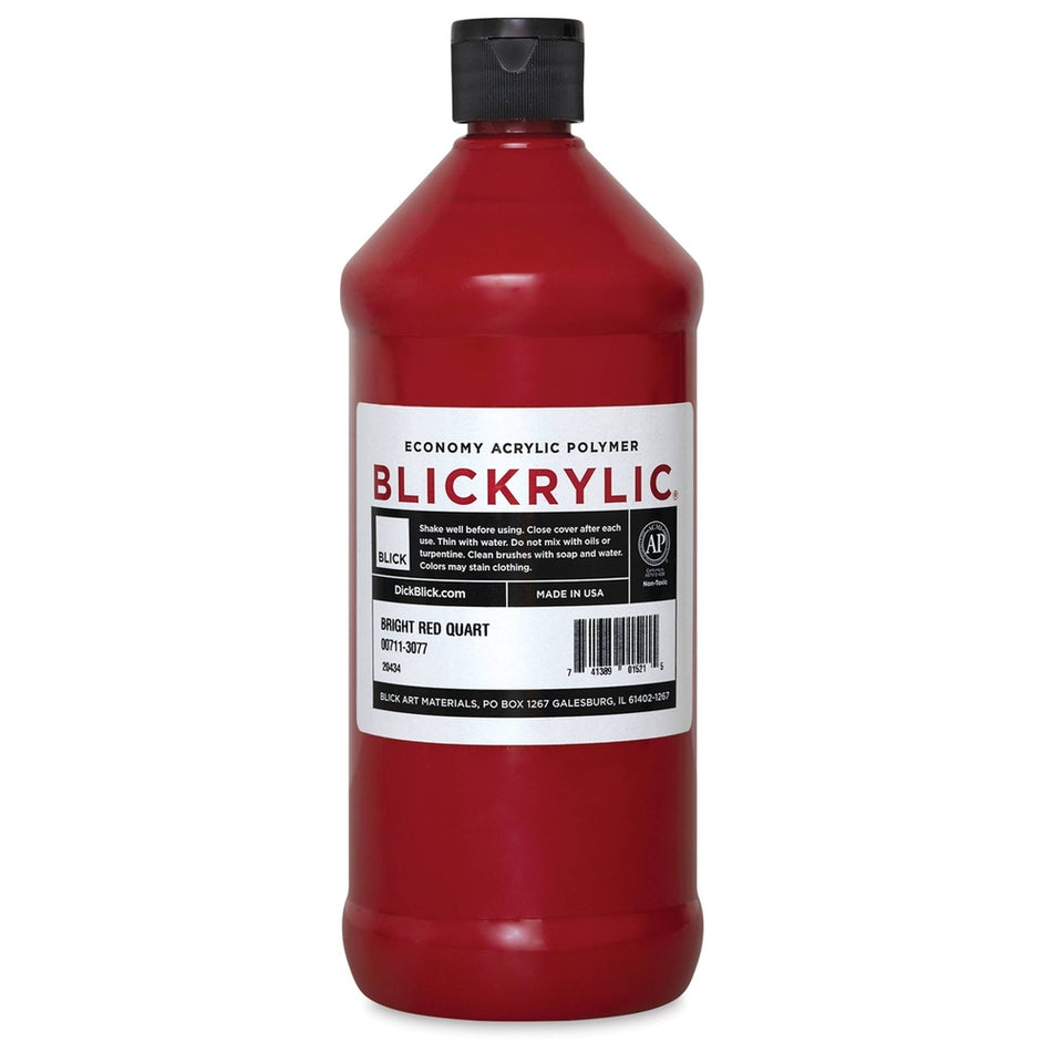 Blick Art Materials 00711-3077 Blickrylic Economy Acrylic Polymer - Bright Red, Quart