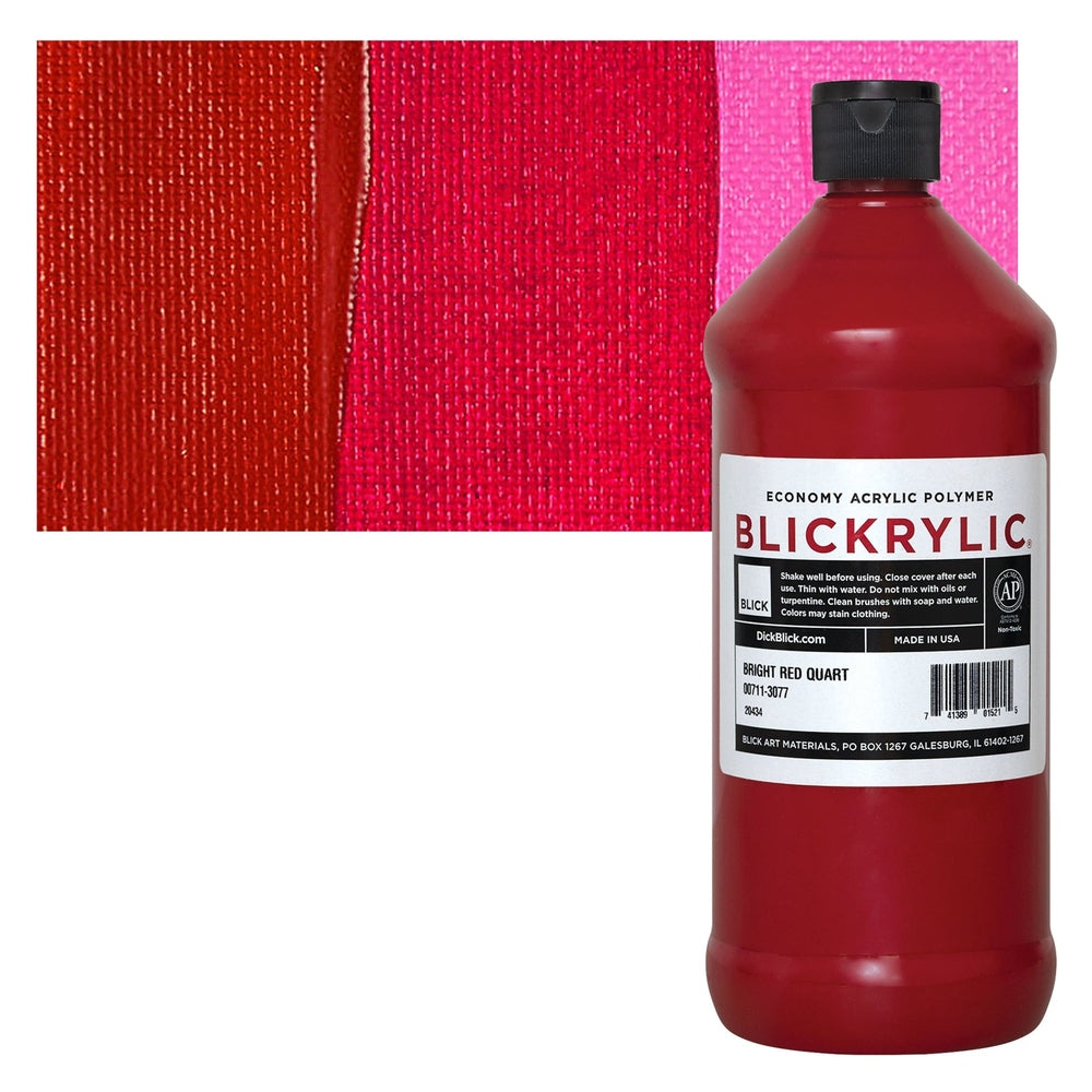 Blick Art Materials 00711-3077 Blickrylic Economy Acrylic Polymer - Bright Red, Quart