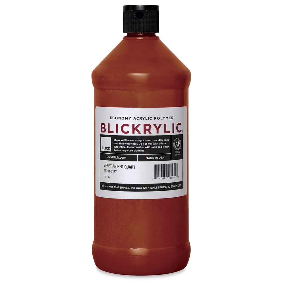 Blick Art Materials 00711-3137 Blickrylic Economy Acrylic Polymer - Venetian Red, Quart