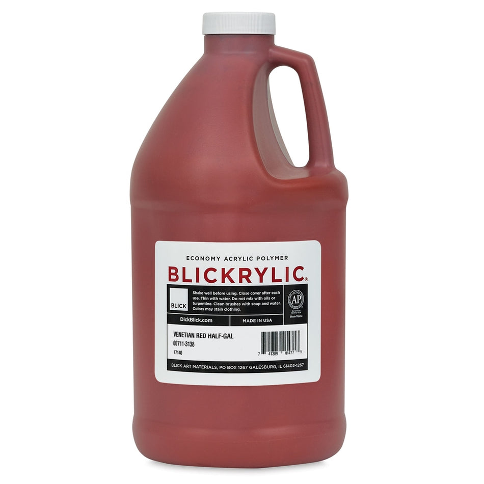 Blick Art Materials 00711-3138 Blickrylic Economy Acrylic Polymer - Venetian Red, Half Gallon