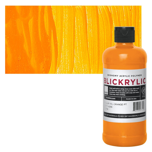 Blick Art Materials 00711-4286 Blickrylic Economy Acrylic Polymer - Fluorescent Yellow Orange, Pint