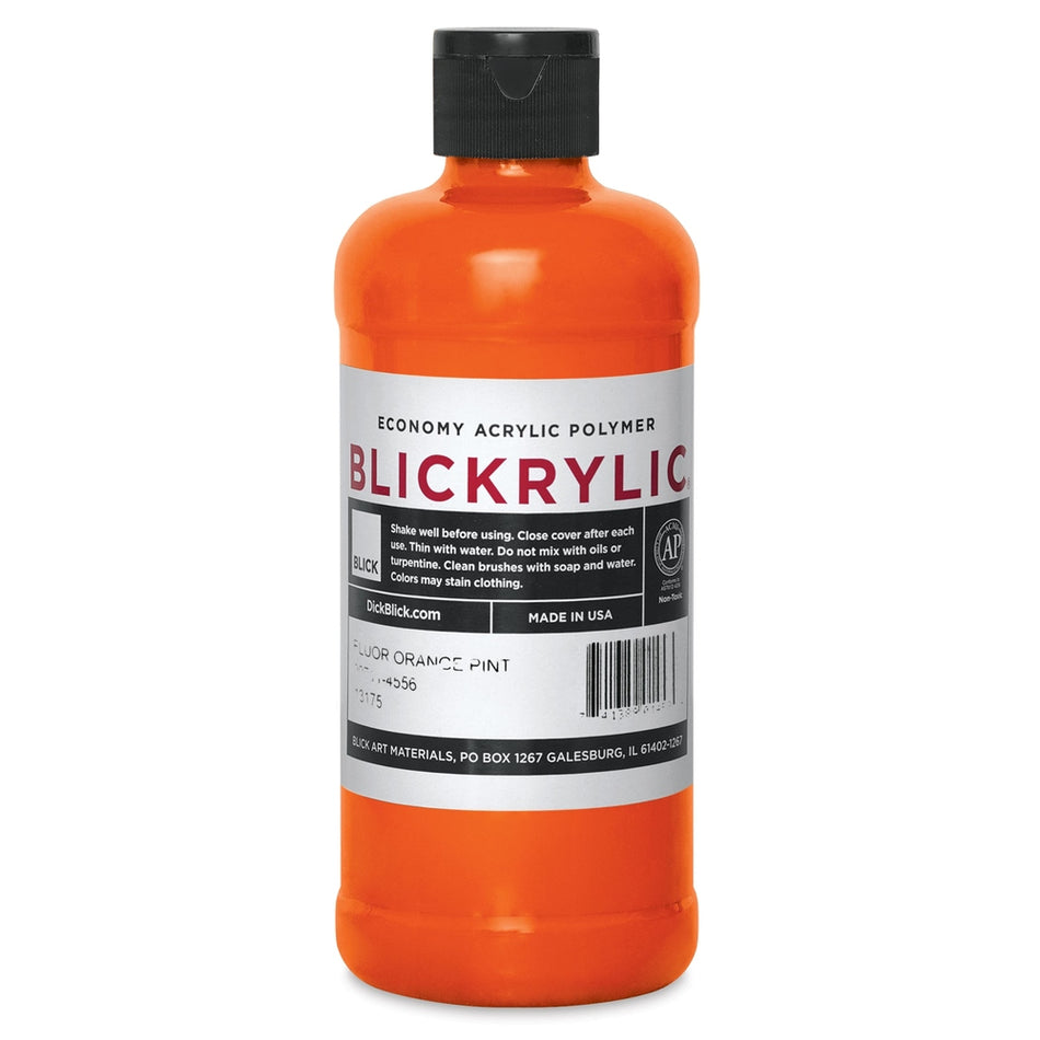 Blick Art Materials 00711-4556 Blickrylic Economy Acrylic Polymer - Fluorescent Orange, Pint