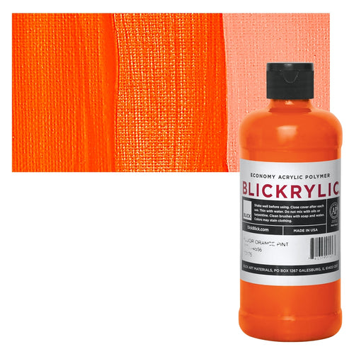 Blick Art Materials 00711-4556 Blickrylic Economy Acrylic Polymer - Fluorescent Orange, Pint
