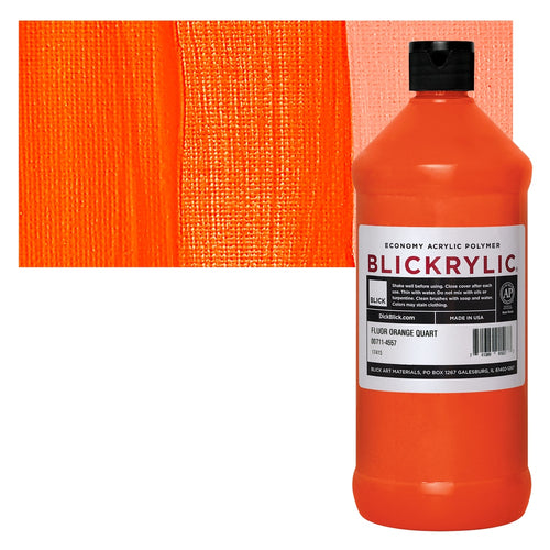 Blick Art Materials 00711-4557 Blickrylic Economy Acrylic Polymer - Fluorescent Orange, Quart