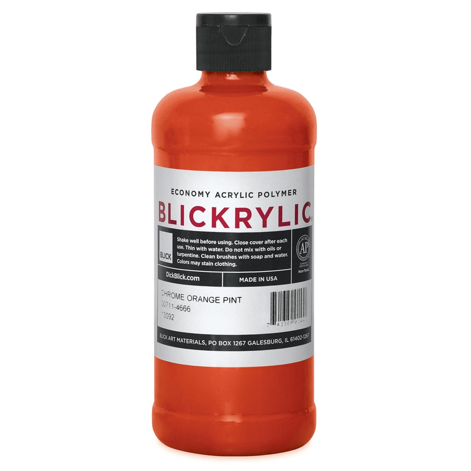 Blick Art Materials 00711-4666 Blickrylic Economy Acrylic Polymer - Chrome Orange, Pint