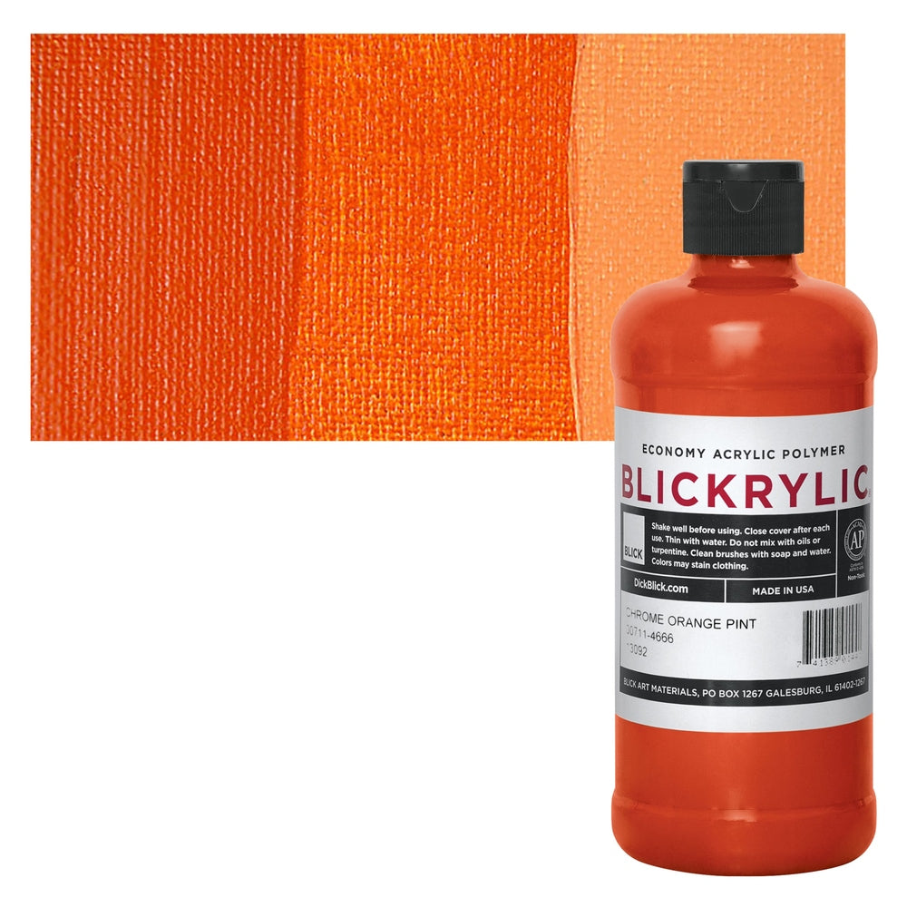 Blick Art Materials 00711-4666 Blickrylic Economy Acrylic Polymer - Chrome Orange, Pint