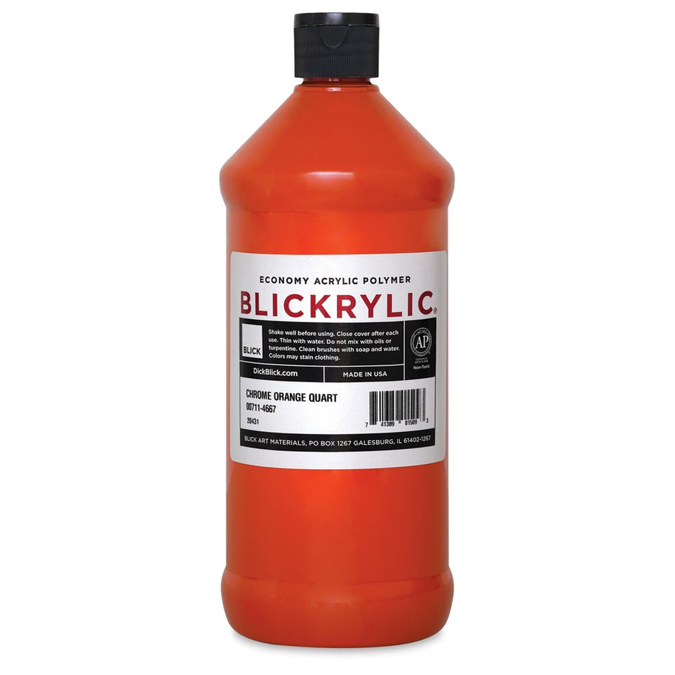 Blick Art Materials 00711-4667 Blickrylic Economy Acrylic Polymer - Chrome Orange, Quart