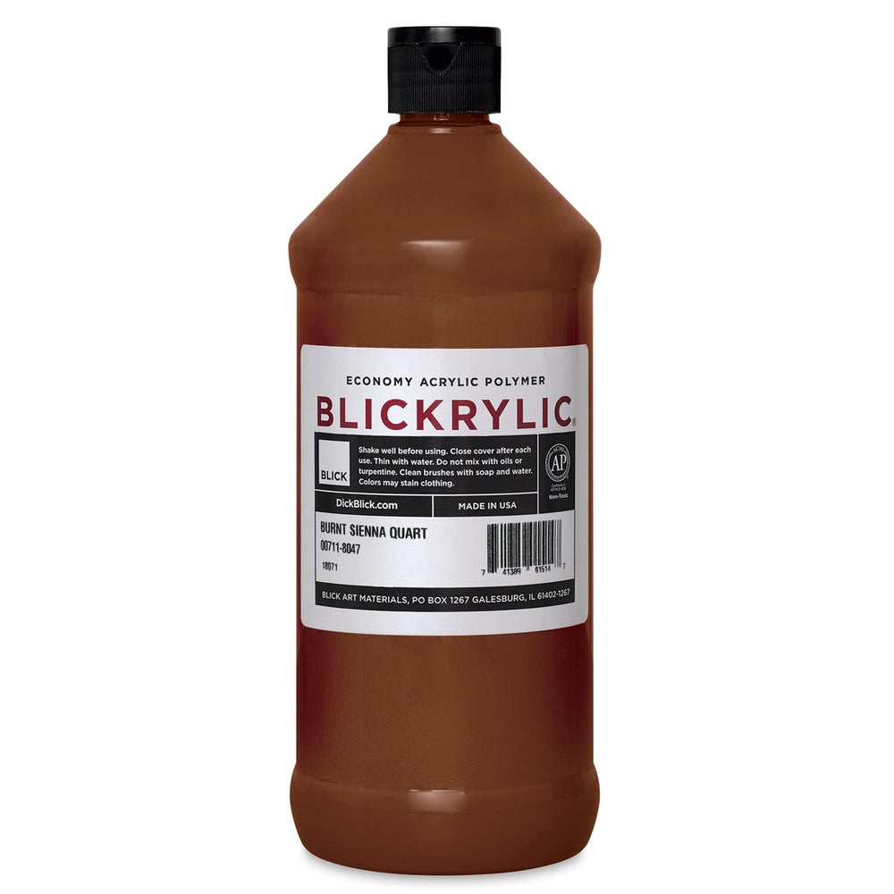 Blick Art Materials 00711-8047 Blickrylic Economy Acrylic Polymer - Burnt Sienna, Quart
