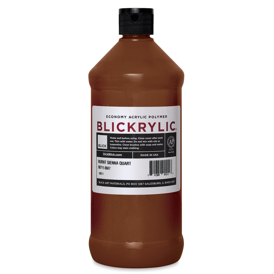 Blick Art Materials 00711-8047 Blickrylic Economy Acrylic Polymer - Burnt Sienna, Quart