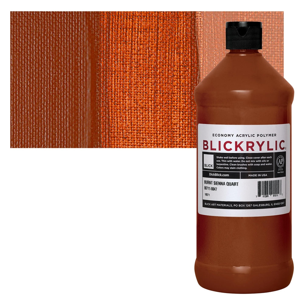 Blick Art Materials 00711-8047 Blickrylic Economy Acrylic Polymer - Burnt Sienna, Quart