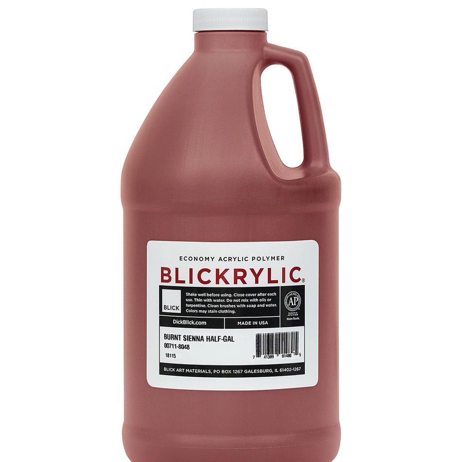 Blick Art Materials 00711-8048 Blickrylic Economy Acrylic Polymer - Burnt Sienna, Half Gallon