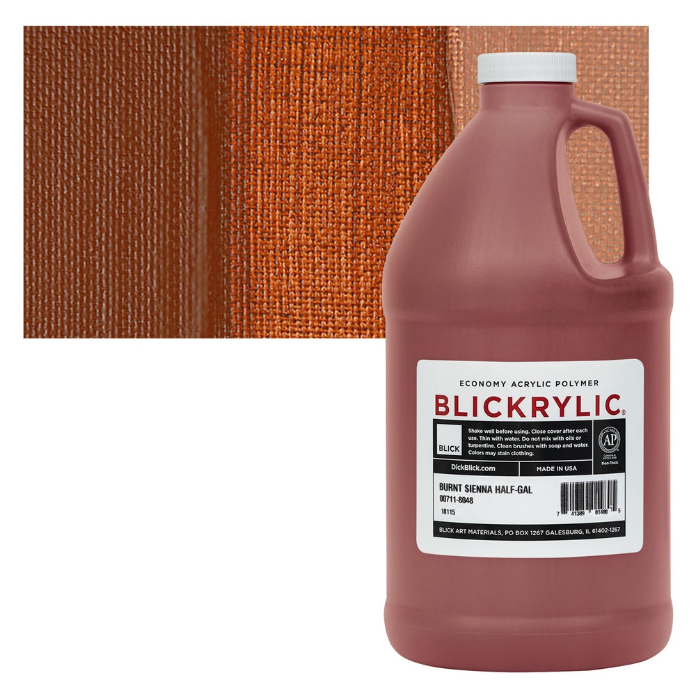 Blick Art Materials 00711-8048 Blickrylic Economy Acrylic Polymer - Burnt Sienna, Half Gallon