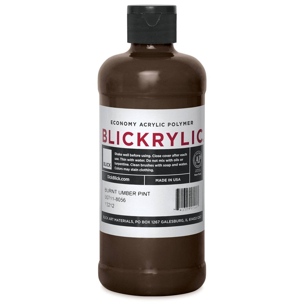 Blick Art Materials 00711-8056 Blickrylic Economy Acrylic Polymer - Burnt Umber, Pint