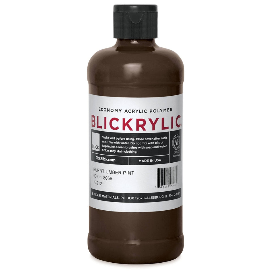 Blick Art Materials 00711-8056 Blickrylic Economy Acrylic Polymer - Burnt Umber, Pint