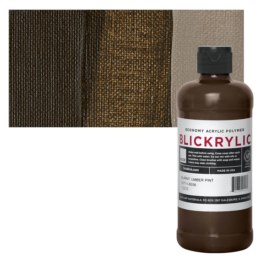 Blick Art Materials 00711-8056 Blickrylic Economy Acrylic Polymer - Burnt Umber, Pint