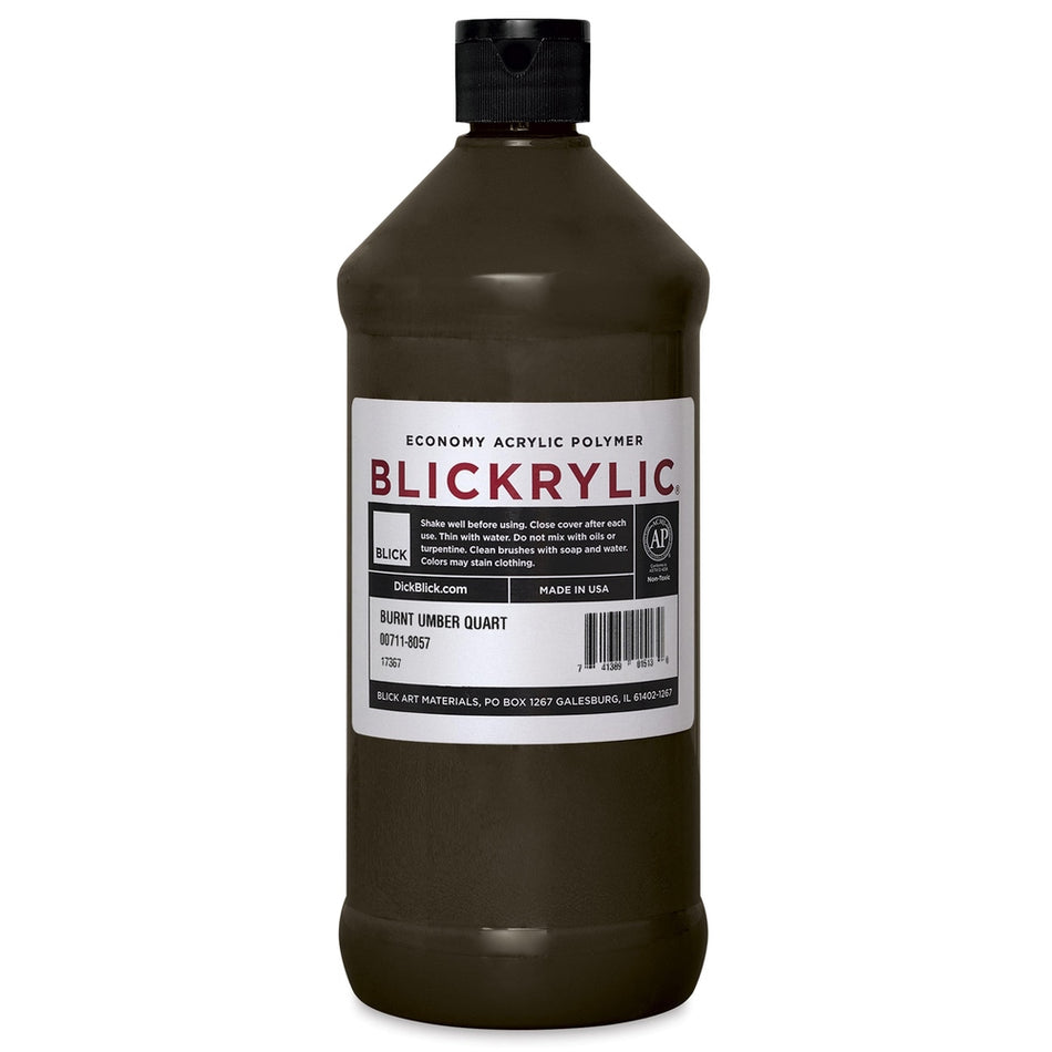 Blick Art Materials 00711-8057 Blickrylic Economy Acrylic Polymer - Burnt Umber, Quart