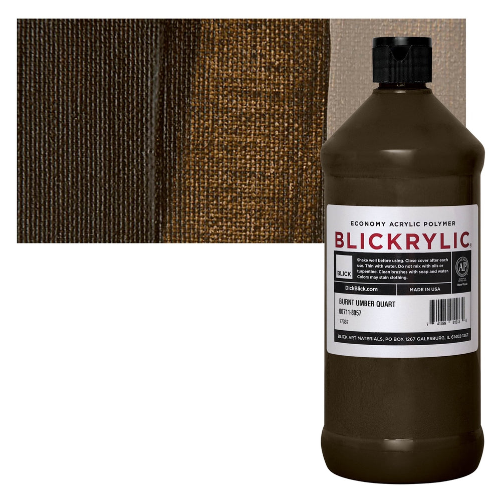 Blick Art Materials 00711-8057 Blickrylic Economy Acrylic Polymer - Burnt Umber, Quart