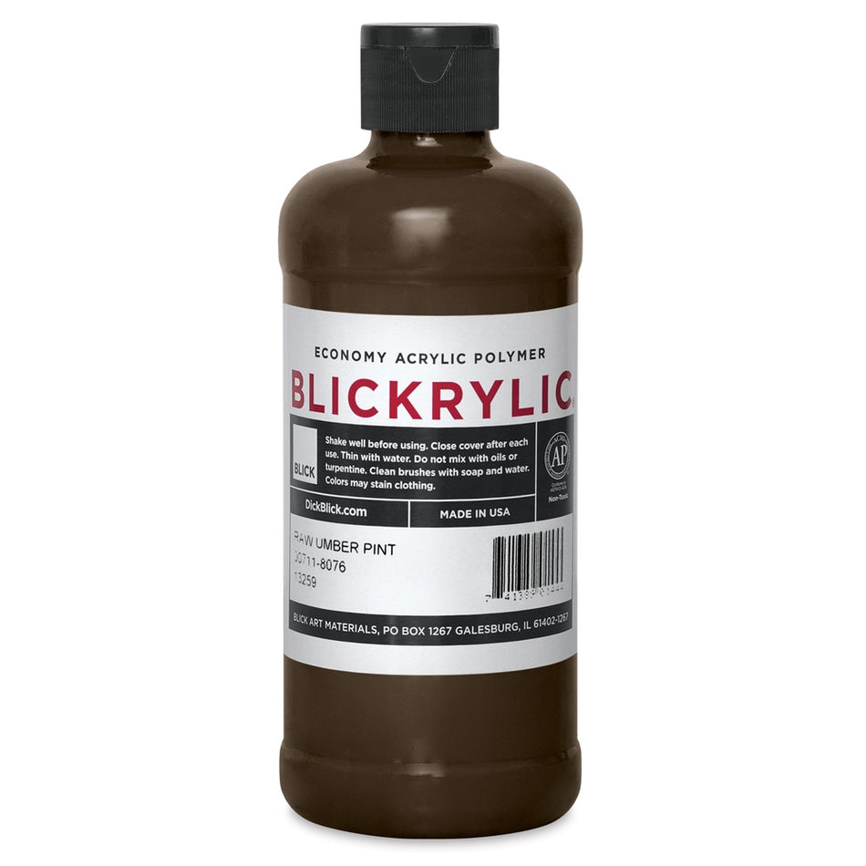 Blick Art Materials 00711-8076 Blickrylic Economy Acrylic Polymer - Raw Umber, Pint
