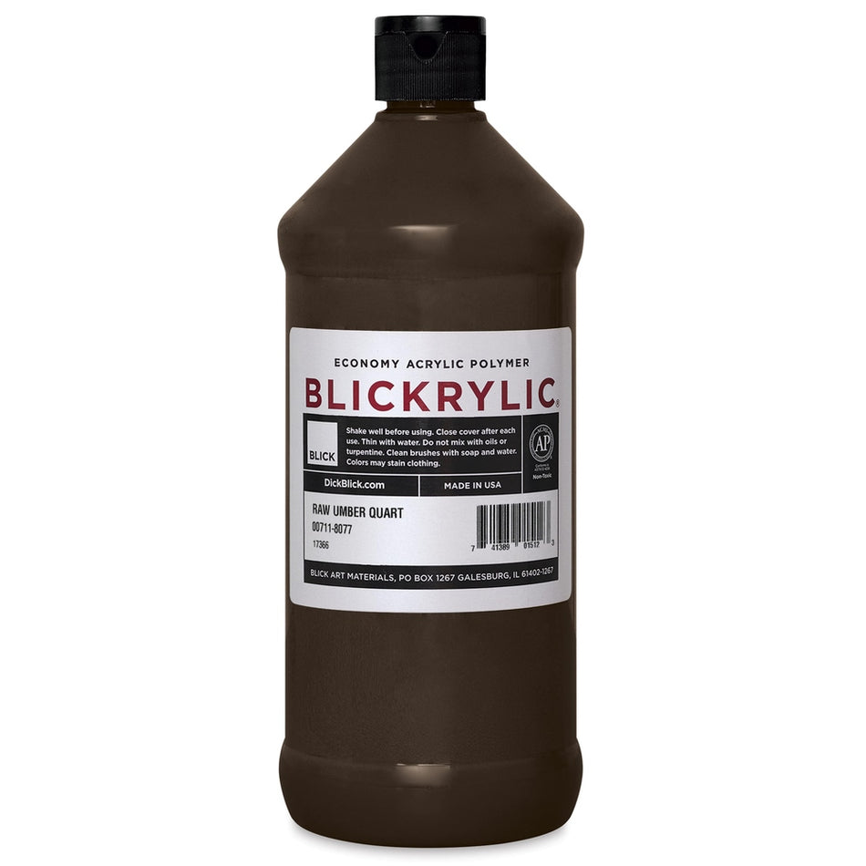 Blick Art Materials 00711-8077 Blickrylic Economy Acrylic Polymer - Raw Umber, Quart